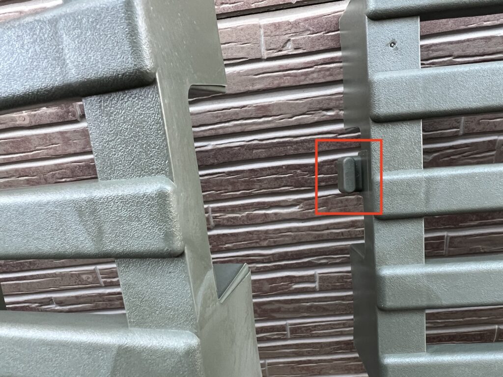 Belcaすのこの連結ジョイント部分の拡大写真