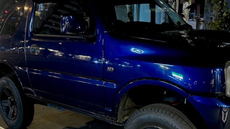 新しいサイドマーカーランプに交換後のJB23ジムニー（車体全体）